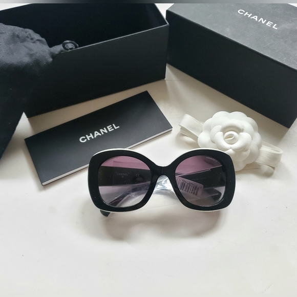 Chanel Logo Two Tone slSquare Sunglasses Brand New - Picture 1 of 8